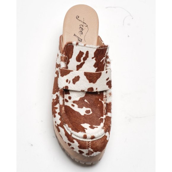 🎉LAST CHANCE🎉 FREE PEOPLE Corbin Hair On Clogs / Brown Combo - Picture 8 of 14